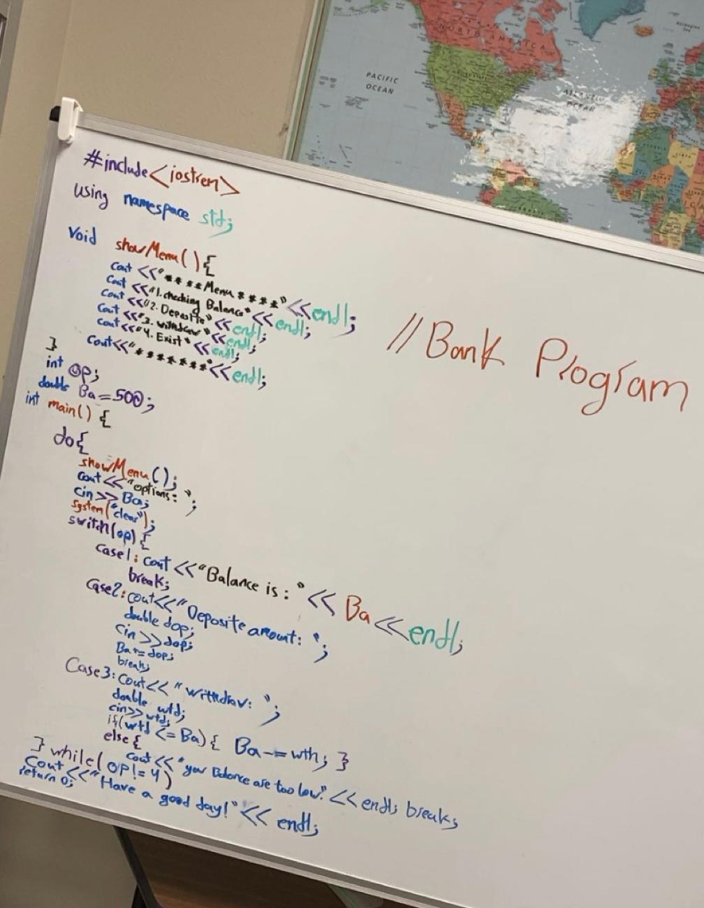 C++ bank program logic