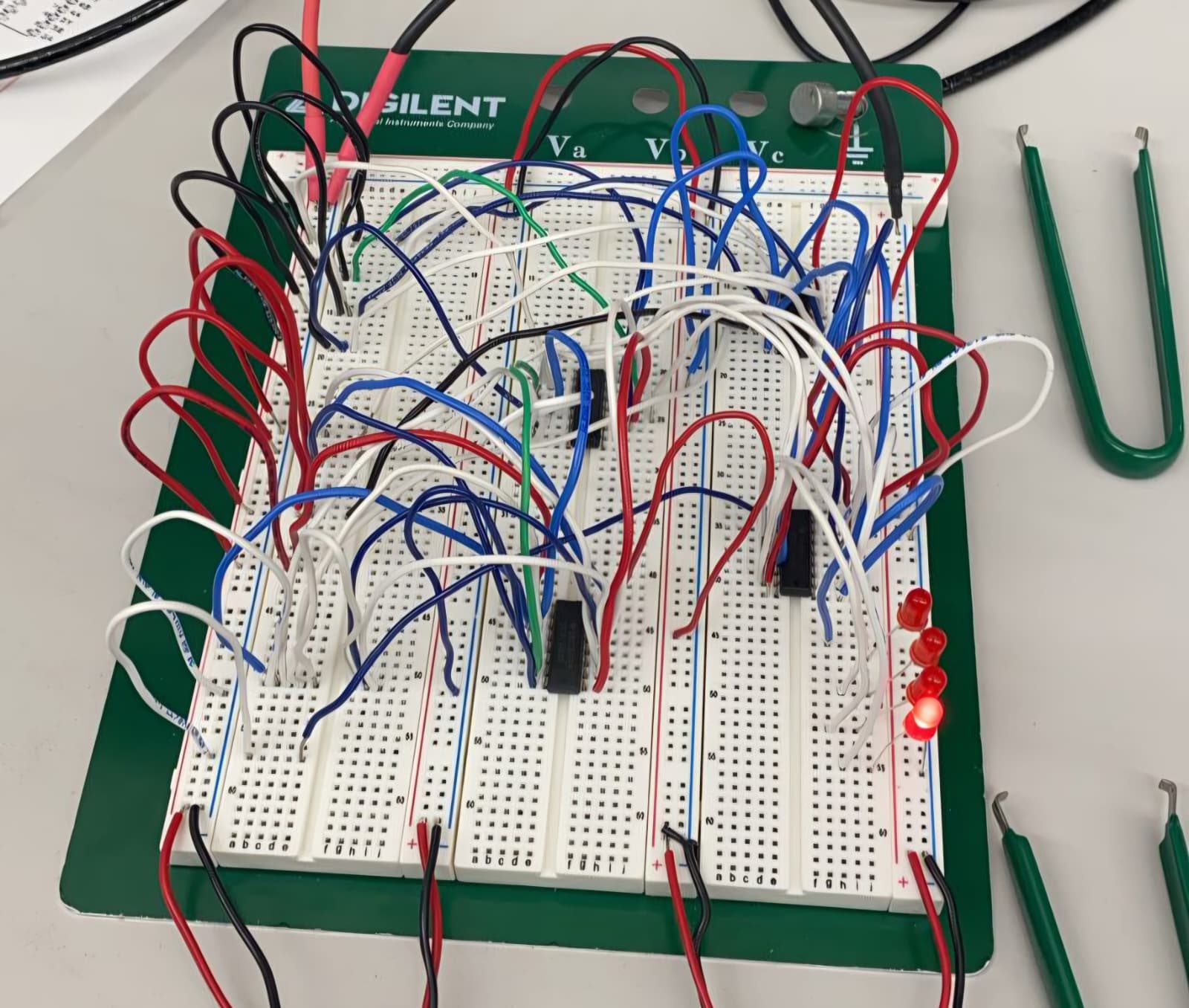 4-bit ALU built on a breadboard